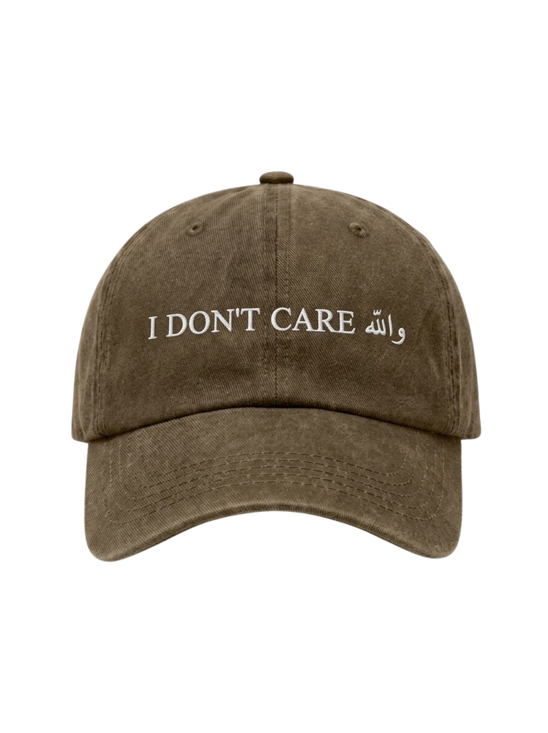 The "I DON'T CARE" Washed Cap