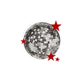 Disco Ball & Red Stars Sticker