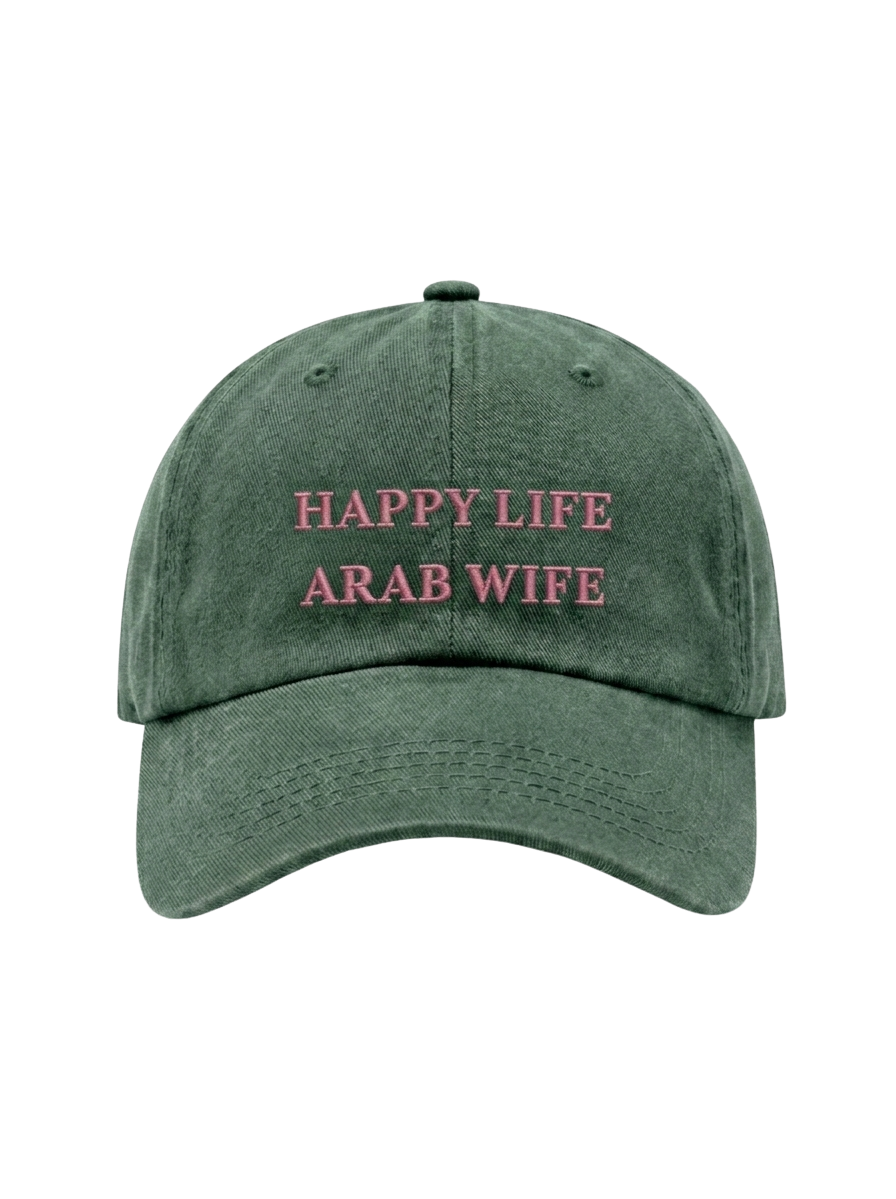 The "Happy Life Arab Wife" Washed Cap