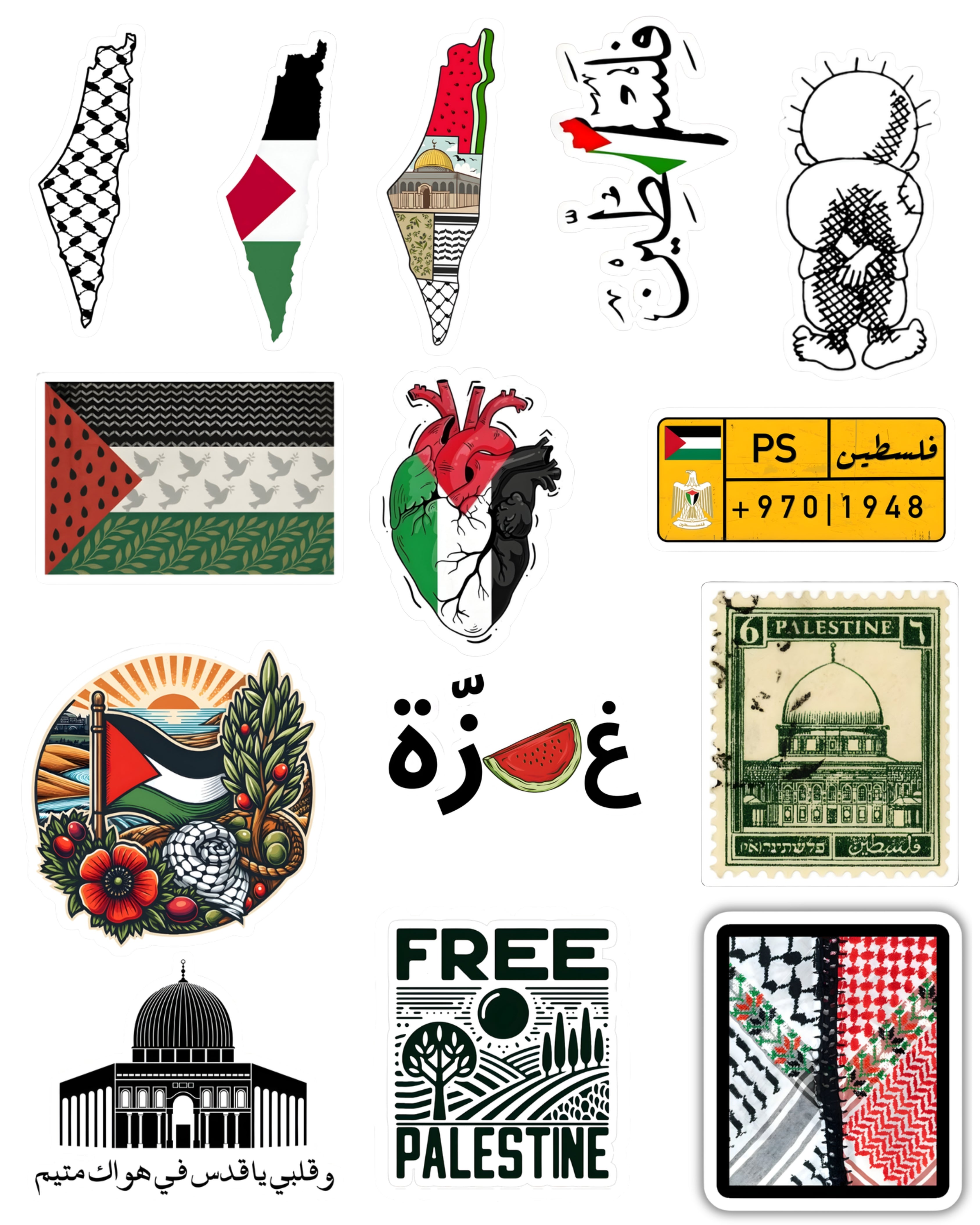 The "Palestine" Vinyl Sticker Pack 2