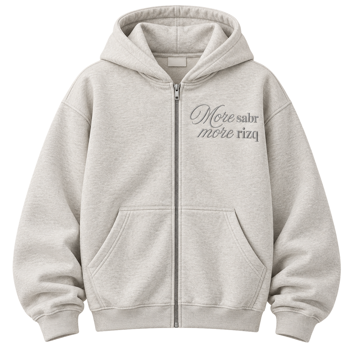 The "More Sabr More Rizq" Zip-Up Hoodie