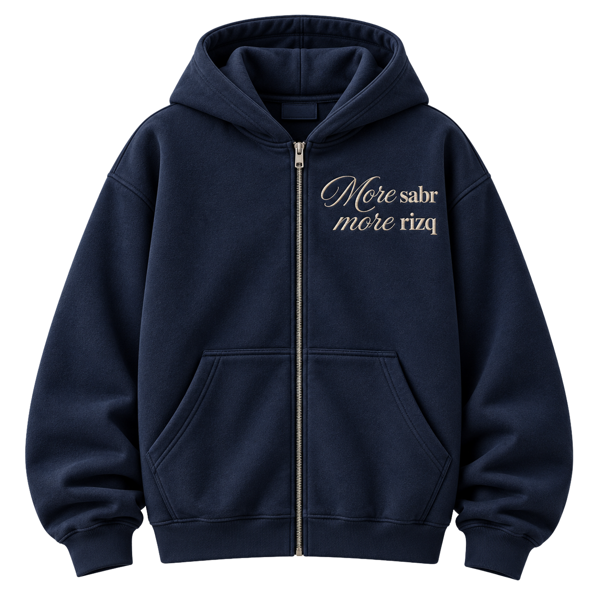 The "More Sabr More Rizq" Zip-Up Hoodie