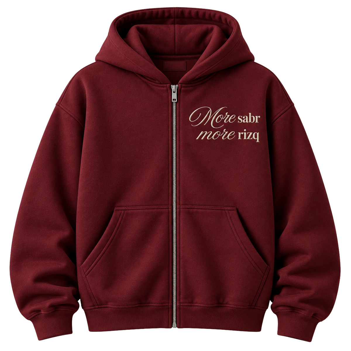 The "More Sabr More Rizq" Zip-Up Hoodie