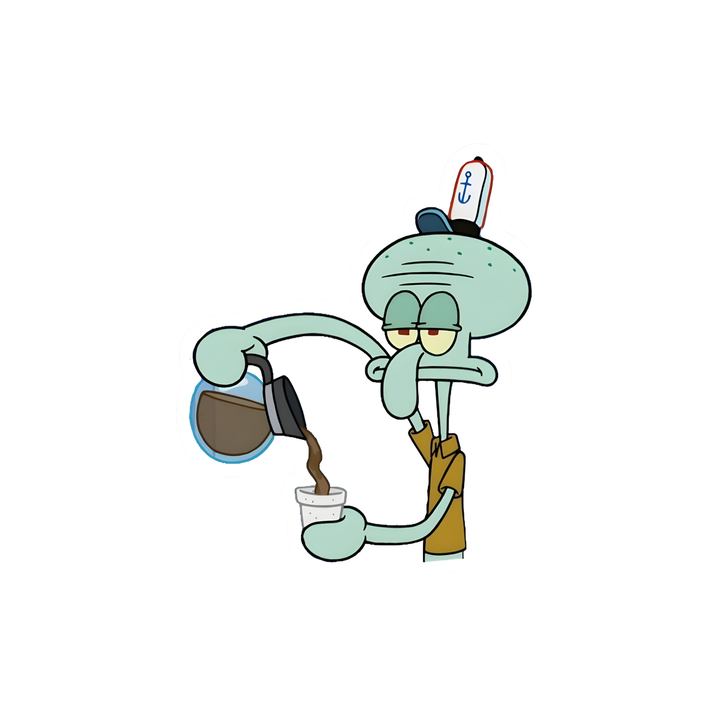 Squidward Coffee Sticker